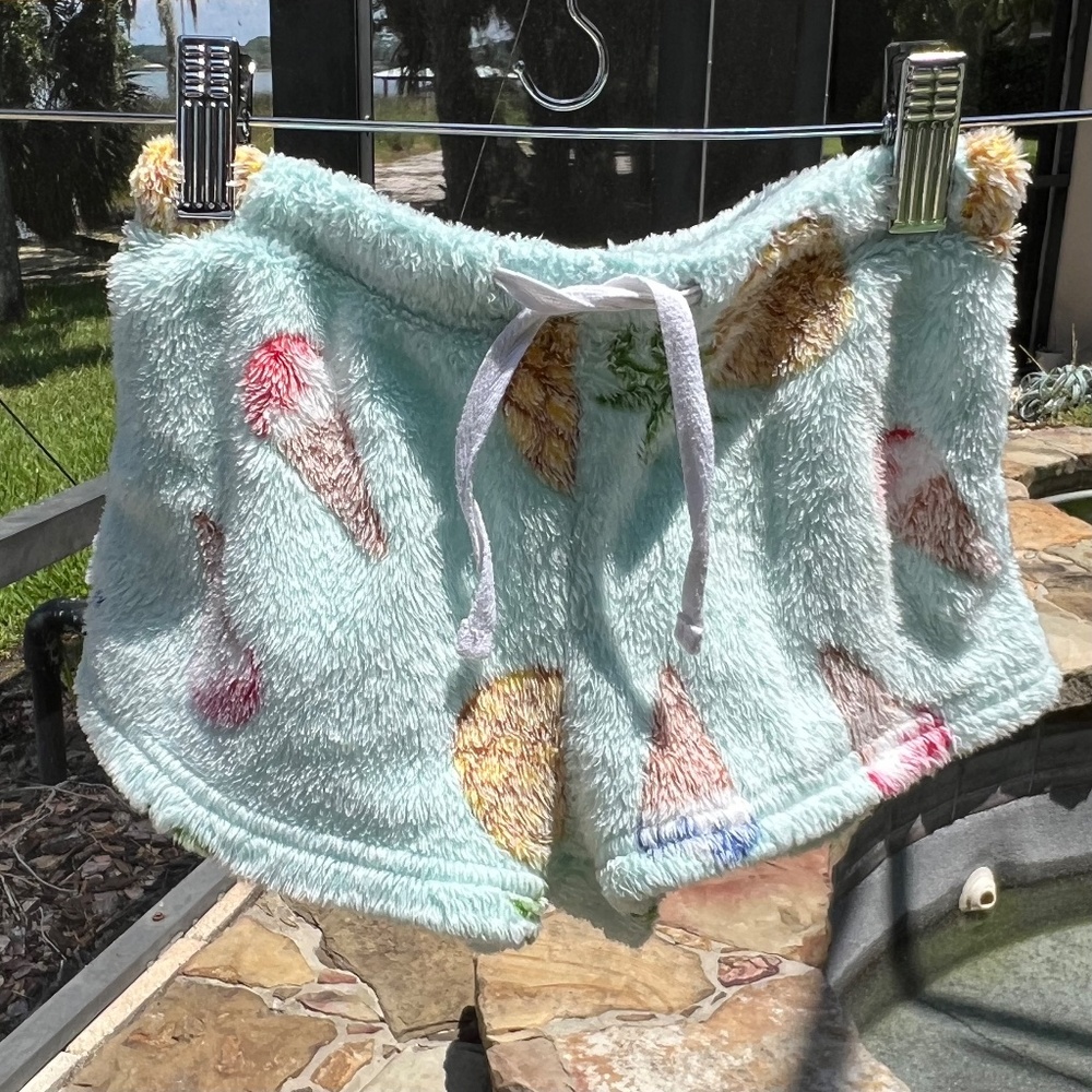 Ragdoll and Rockets Kids Fuzzy Shorts with Pineapple and Ice Cream Cones